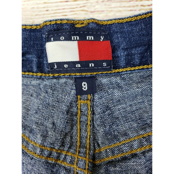 Tommy Jeans Size 9 Kelly Denim Shorts 100% Cotton Med Authentic Wash Juniors Y2K - Picture 4 of 9
